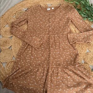 Baby Gap Floral Brown Ditsy Floral Dress. L